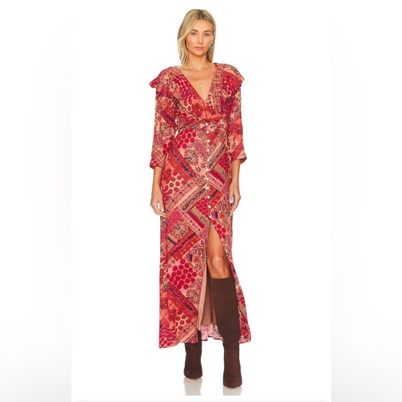 Free People Lennon Ruffle Maxi Festival Boho Dress Free People Lennon Ruffle Maxi Festival Boho Dress
